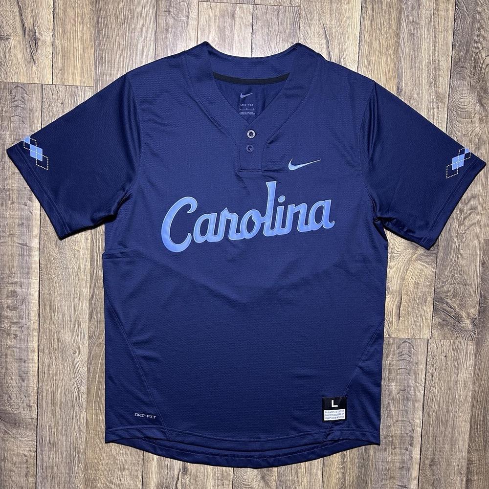 NEW Nike North Carolina Tar Heels Dri-Fit NCAA College Baseball Jersey Mens L